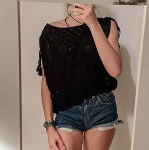 Flowy patterned tie tank top